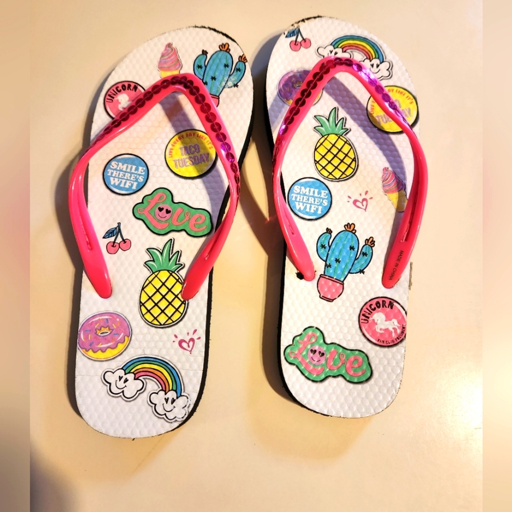 Justice Girls' Flip Flops